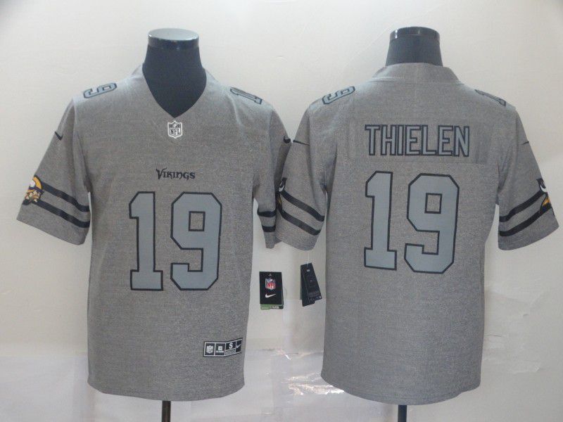 Men Minnesota Vikings #19 Thielen Grey Retro Nike NFL Jerseys->kansas city chiefs->NFL Jersey